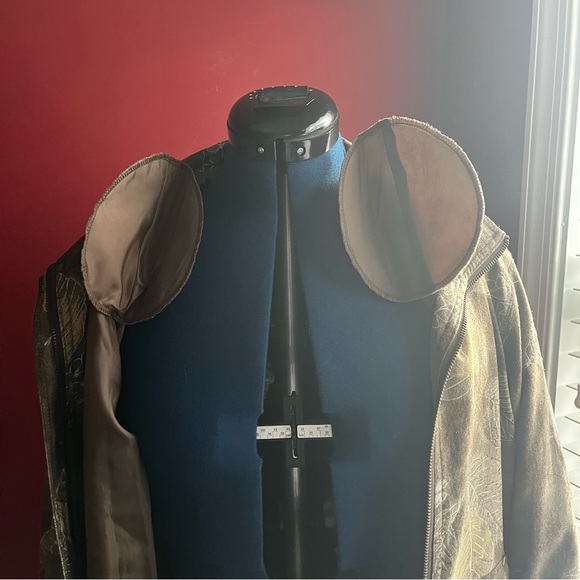 Vintage 90’s EVR Silk Leaf Print Bomber Jacket - Picture 7 of 7